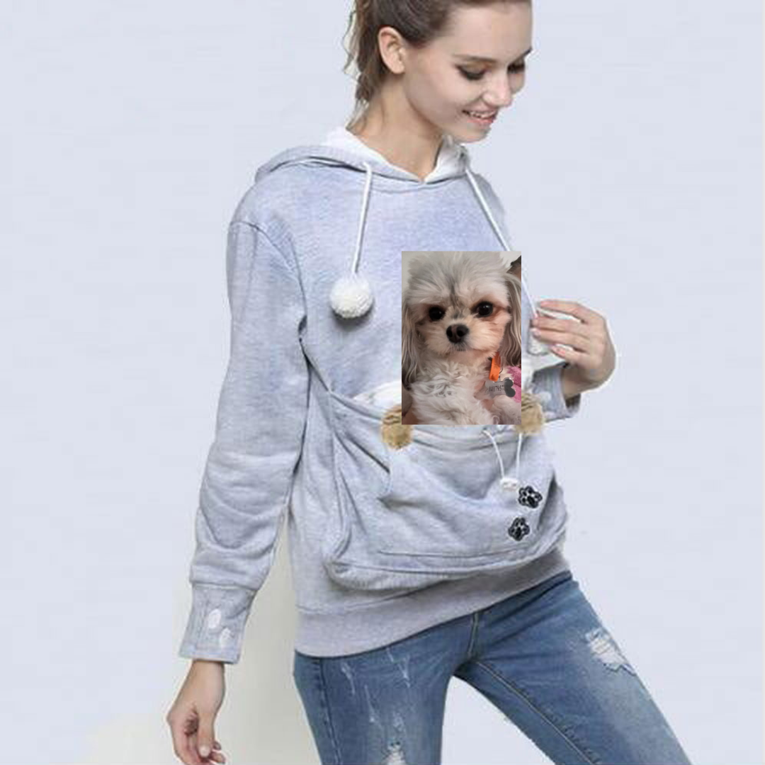 Cosy Pet Pouch Hoodie with Cute Animal Ears