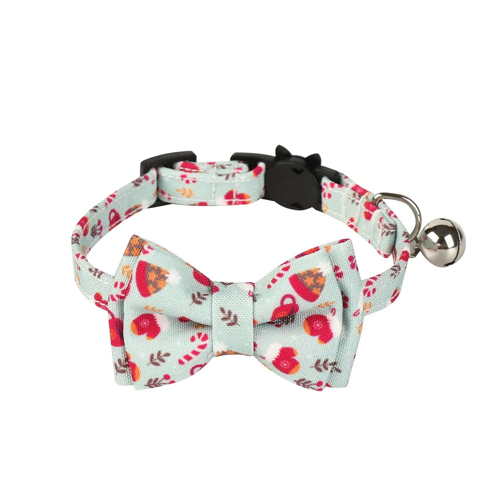 Christmas Bow Tie Dog Collar for Pets