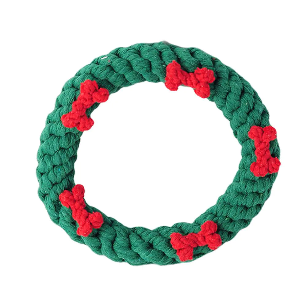 Cotton Thread Dog Toy - Christmas Tree Gift Doll