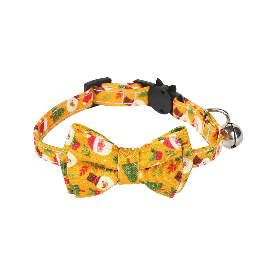 Christmas Bow Tie Dog Collar for Pets