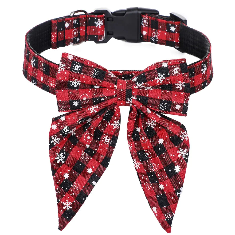 Christmas Dog Bow Tie Pet Collar