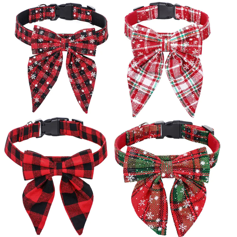 Christmas Dog Bow Tie Pet Collar
