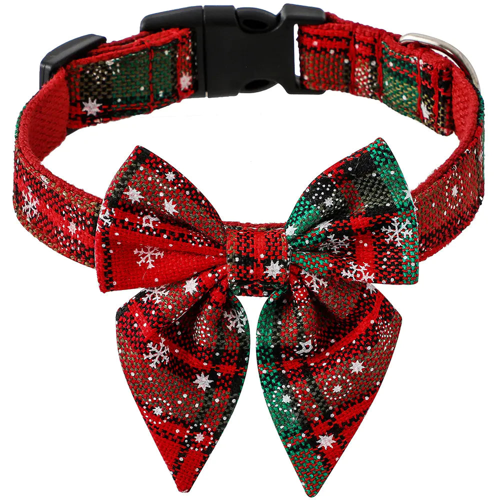 Christmas Dog Bow Tie Pet Collar