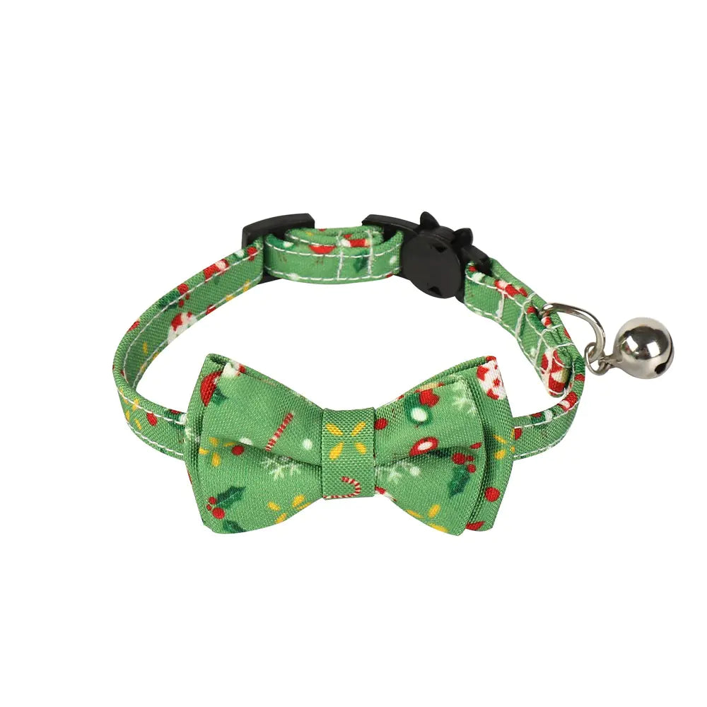 Christmas Bow Tie Dog Collar for Pets