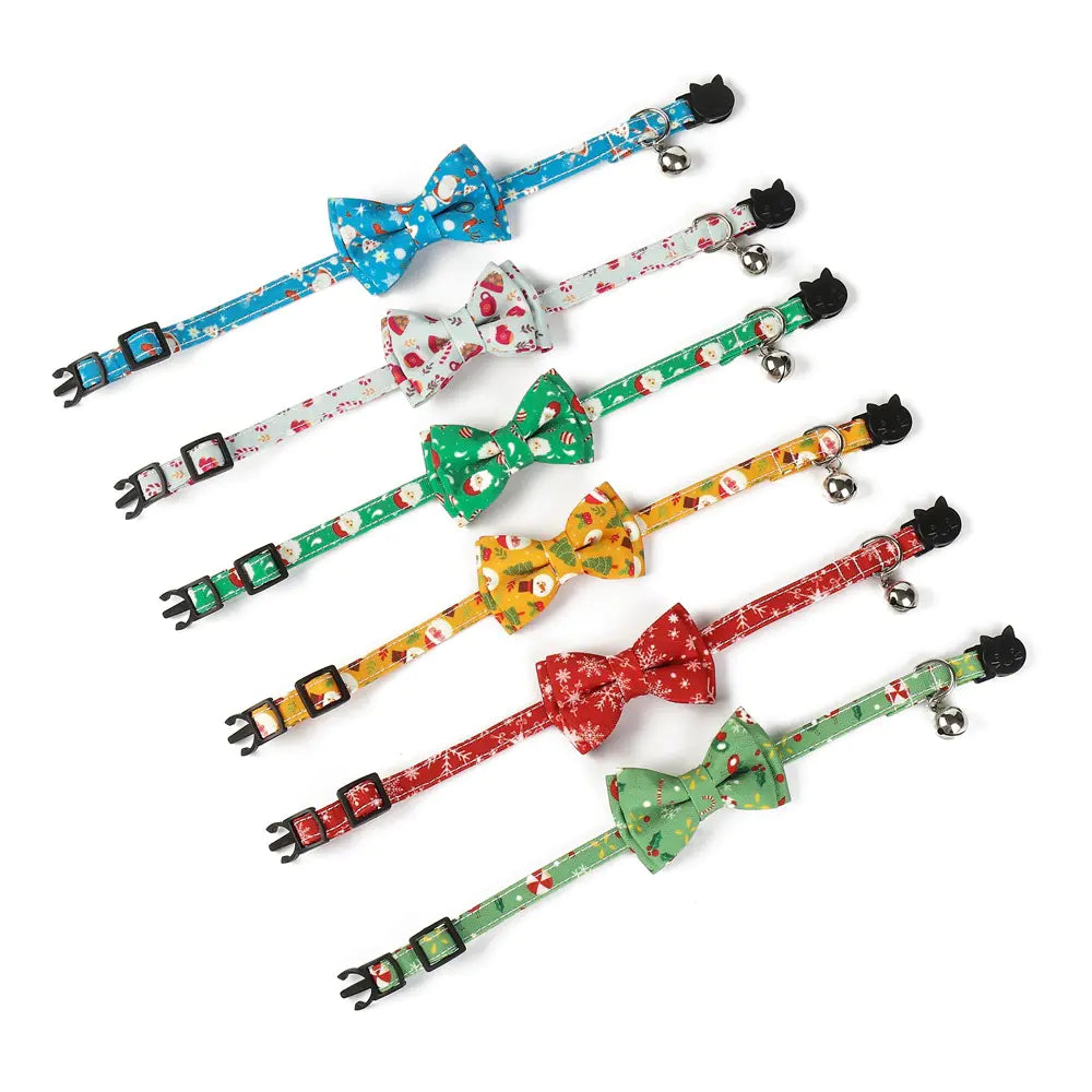 Christmas Bow Tie Dog Collar for Pets