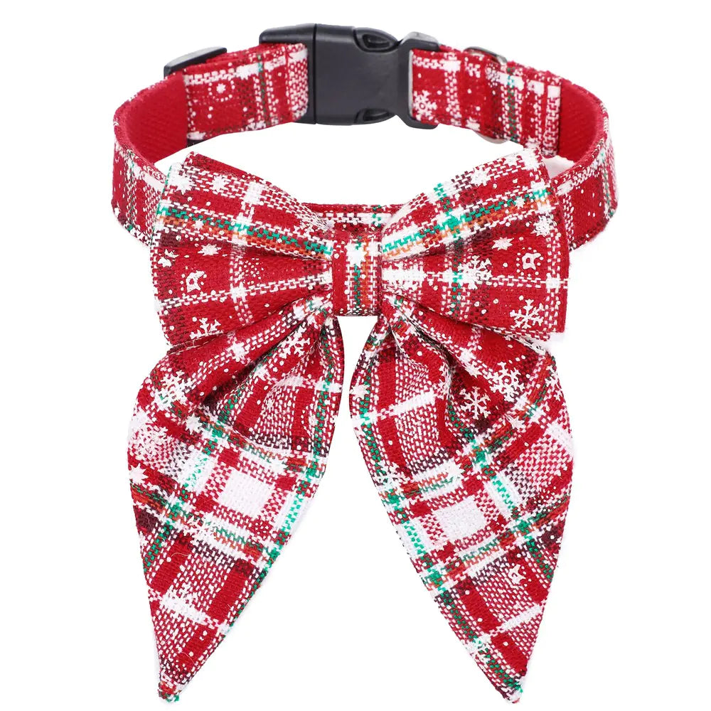 Christmas Dog Bow Tie Pet Collar
