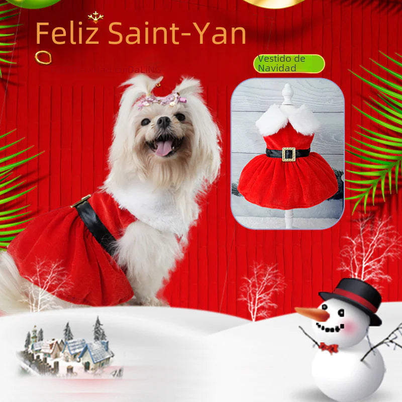 Classic Christmas Dog Outfit for Winter Holidays