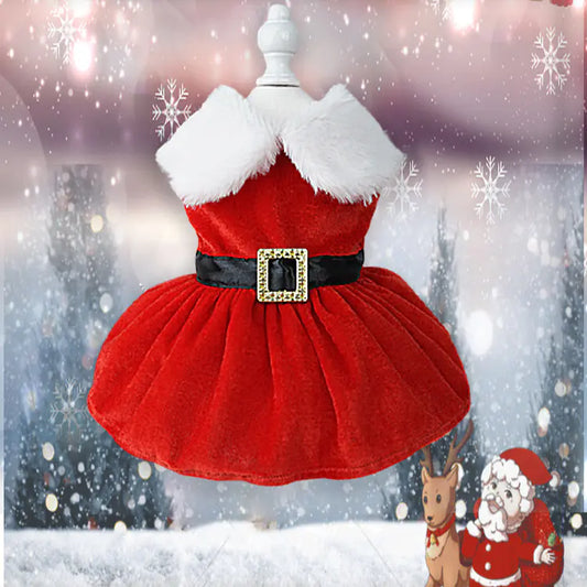 Classic Christmas Dog Outfit for Winter Holidays