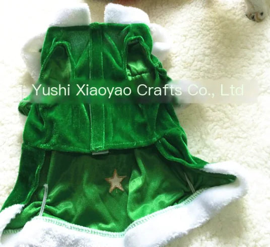 Pet Christmas Outfit - Green Christmas Tree Dog Clothes