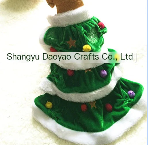 Pet Christmas Outfit - Green Christmas Tree Dog Clothes